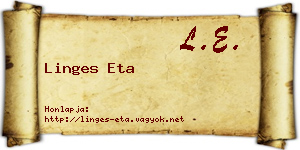 Linges Eta névjegykártya